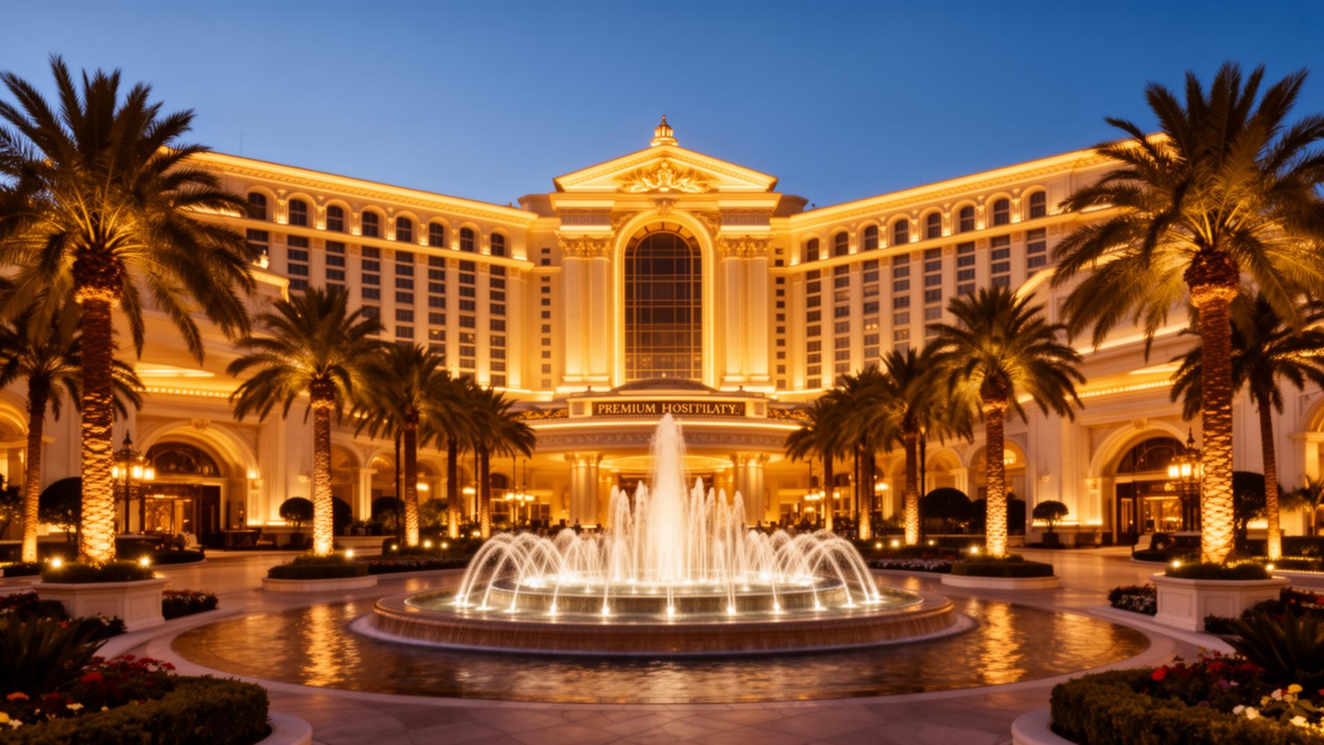 Luxury casino resort at twilight